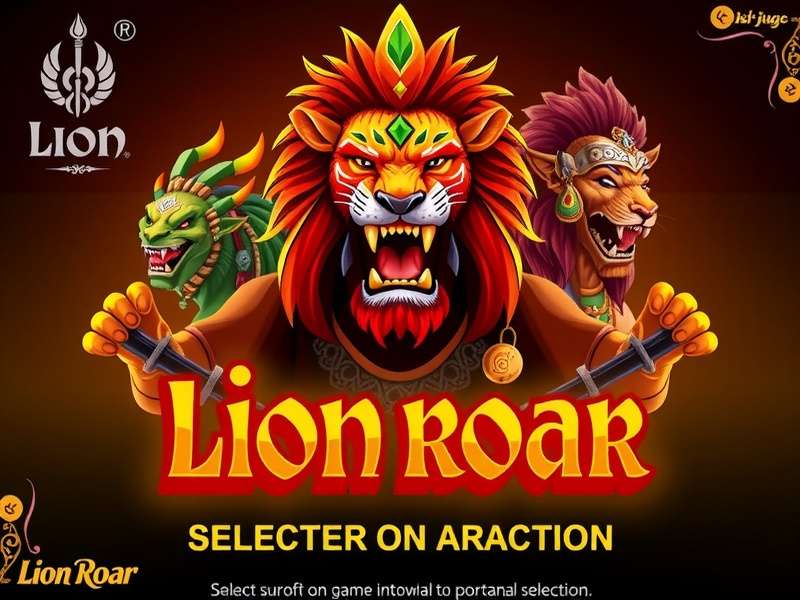 Lion Roar Game Banner Showcasing Mythical Indian Creatures